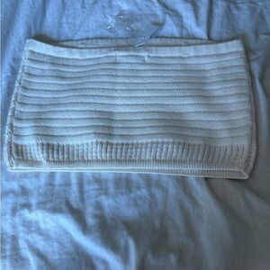 Rebellion Again NEW ivory cream knit tube top bandeau clear straps included XL